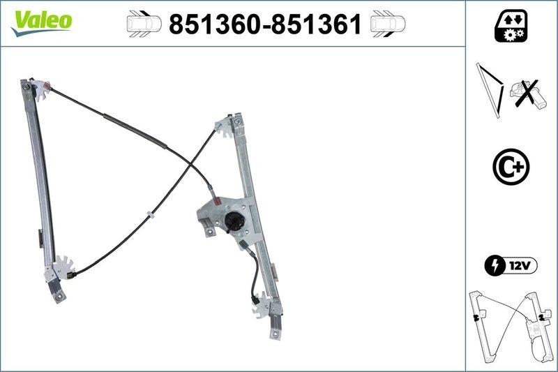 VALEO 851360 Fensterheber (o. Motor) vorne links Citroen DS5