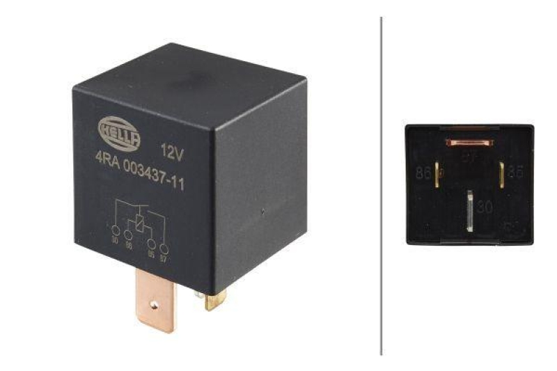 HELLA 4RA 003 437-111 Relais, Arbeitsstrom 12V Schliesser, Maxi, 4-polig