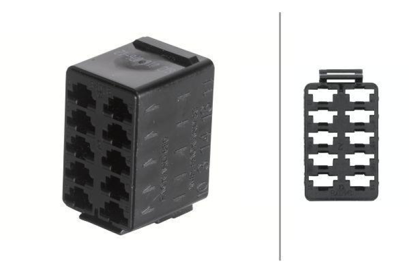 HELLA 8JD 010 076-122 Steckgeh&auml;use, 10-polig Flachsteckerh&uuml;lse