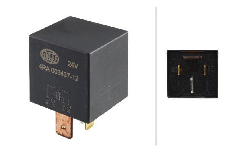 HELLA 4RA 003 437-121 Relais, Arbeitsstrom 24V Schliesser, Maxi, 4-polig