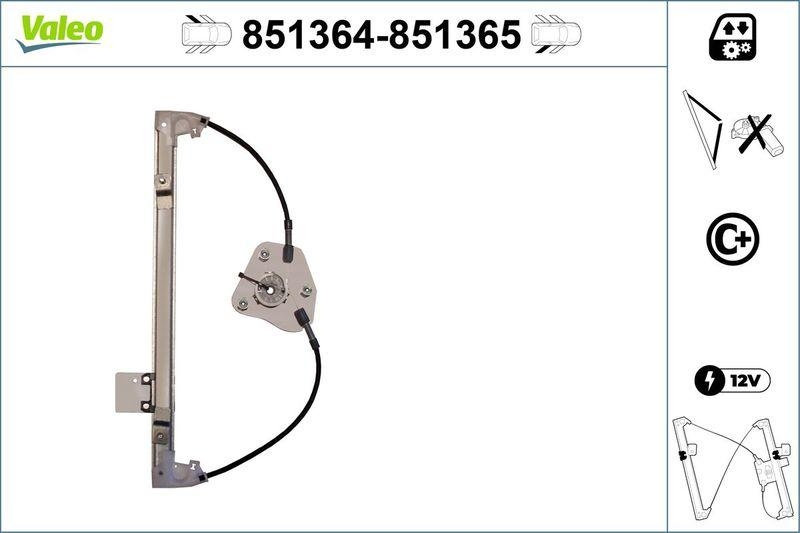 VALEO 851364 Fensterheber (o. Motor) hinten links Mazda 3