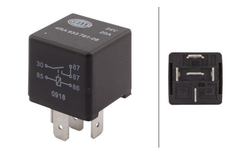 HELLA 4RA 933 791-081 ARBEITSSTROMRELAIS 24V Schliesser, Mini, 4-polig