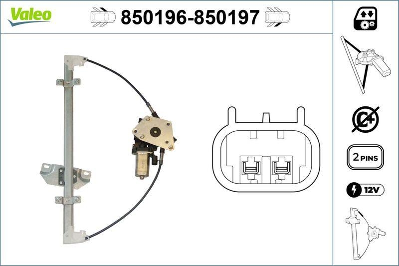 VALEO 850196 Fensterheber vorne links HYUNDAI Atos