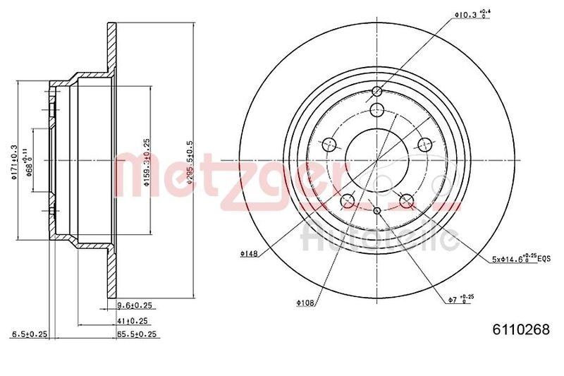 METZGER 6110268 Bremsscheibe Lack/Ks f&uuml;r VOLVO HA