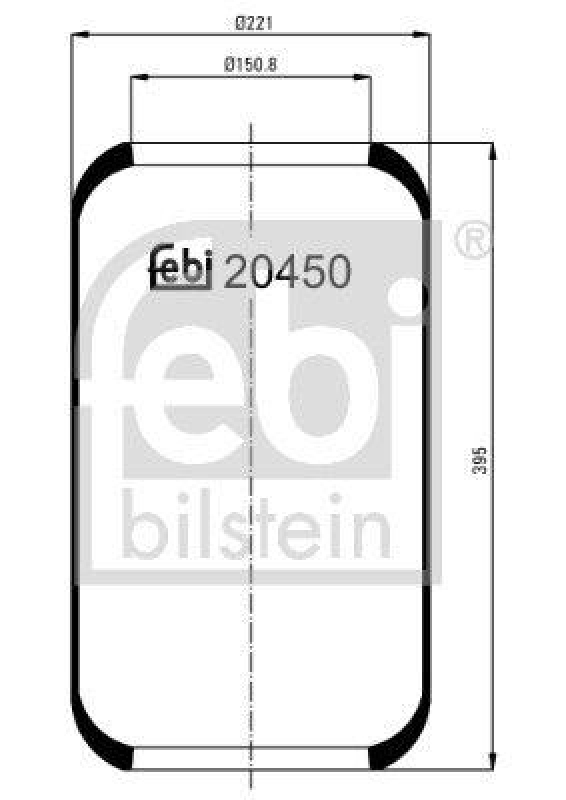FEBI BILSTEIN 20450 Luftfederbalg ohne Kolben für EVOBUS