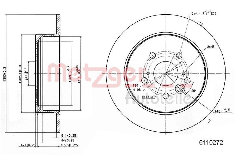METZGER 6110272 Bremsscheibe Lack/Ks f&uuml;r HONDA HA