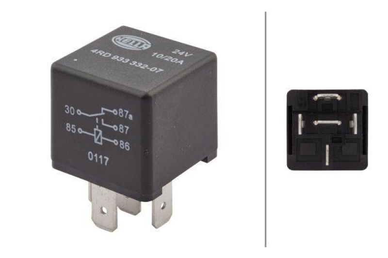 HELLA 4RD 933 332-071 Relais, Arbeitsstrom 24V Wechsler, Mini, 5-polig