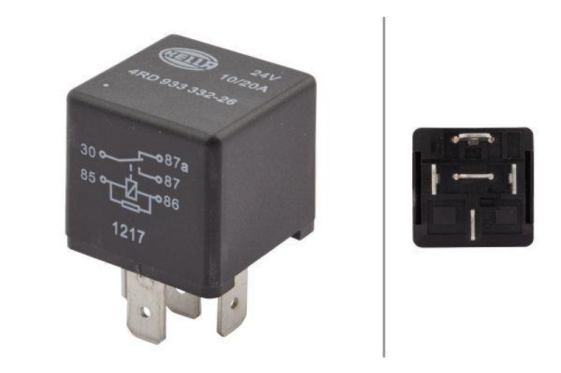 HELLA 4RD 933 332-261 Relais, Arbeitsstrom 24V Wechsler, Mini, 5-polig