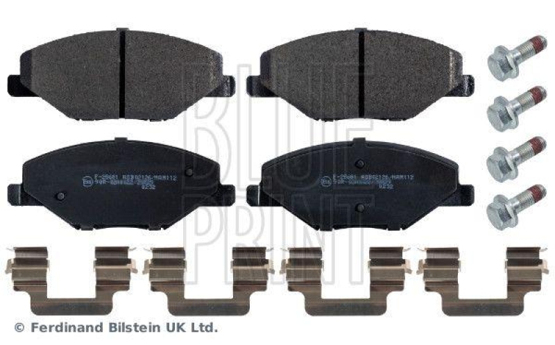 BLUE PRINT ADBP420007 Bremsbelagsatz mit Befestigungsmaterial f&uuml;r VW-Audi