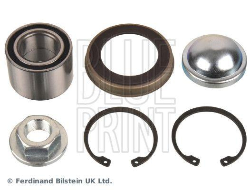 BLUE PRINT ADBP820032 Radlagersatz mit ABS-Impulsring, Achsmutter, Sicherungsring und Schutzkappe f&uuml;r Ford Pkw