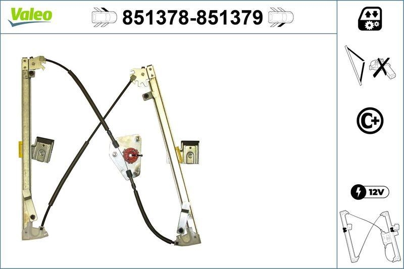 VALEO 851378 Fensterheber (o. Motor) vorne links Hyundai i30