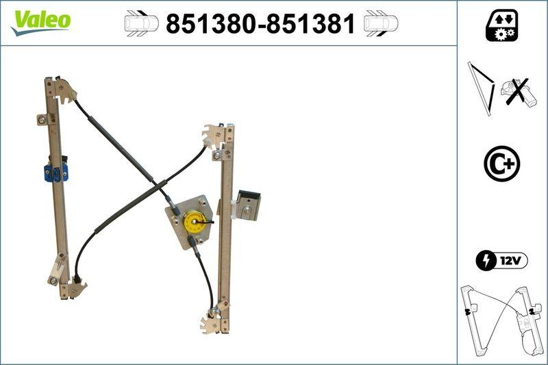 VALEO 851380 Fensterheber (o. Motor) vorne links Mazda IX