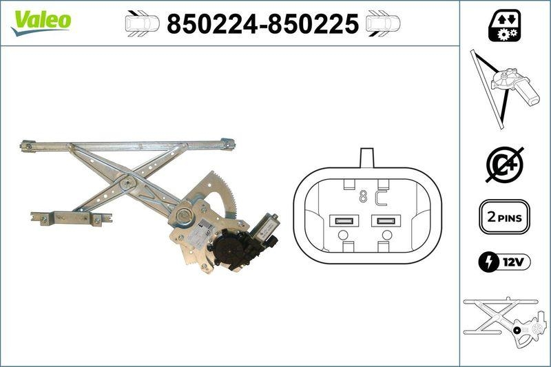 VALEO 850224 Fensterheber hinten links LANCIA Kappa