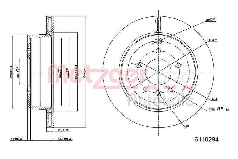 METZGER 6110294 Bremsscheibe Lack/Ks f&uuml;r OPEL HA