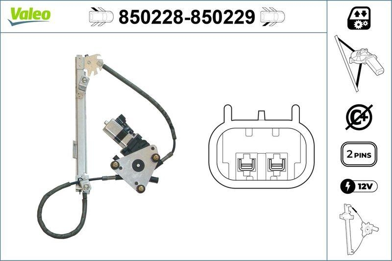 VALEO 850228 Fensterheber hinten links LANCIA Lybra