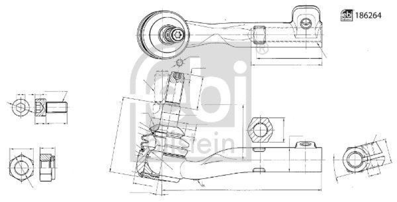 FEBI BILSTEIN 186264 Spurstangenendst&uuml;ck mit Sicherungsmutter f&uuml;r BMW
