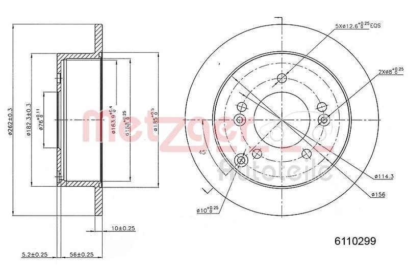 METZGER 6110299 Bremsscheibe Lack/Ks f&uuml;r HYUNDAI/KIA HA