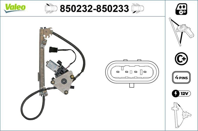 VALEO 850232 Fensterheber hinten links LANCIA Lybra