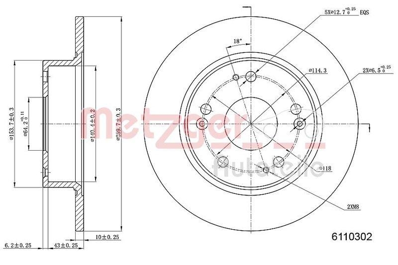 METZGER 6110302 Bremsscheibe Lack/Ks f&uuml;r HONDA HA