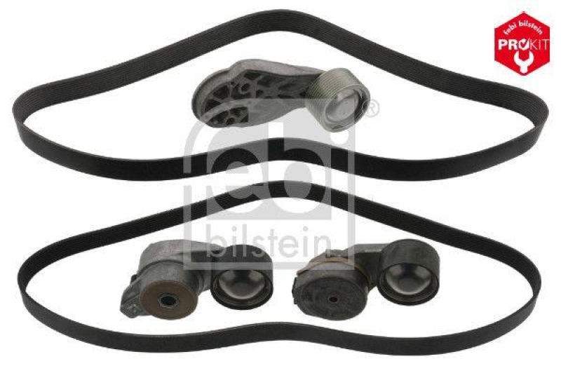FEBI BILSTEIN 45712 Keilrippenriemensatz mit Riemenspannern und Umlenkrolle f&uuml;r RENAULT (RVI)