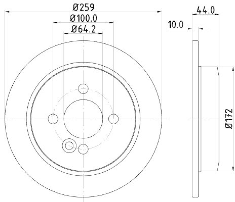 HELLA 8DD 355 115-261 Bremsscheibe f&uuml;r MINI