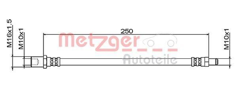 METZGER 4111496 Bremsschlauch für IVECO HA LI/rechts