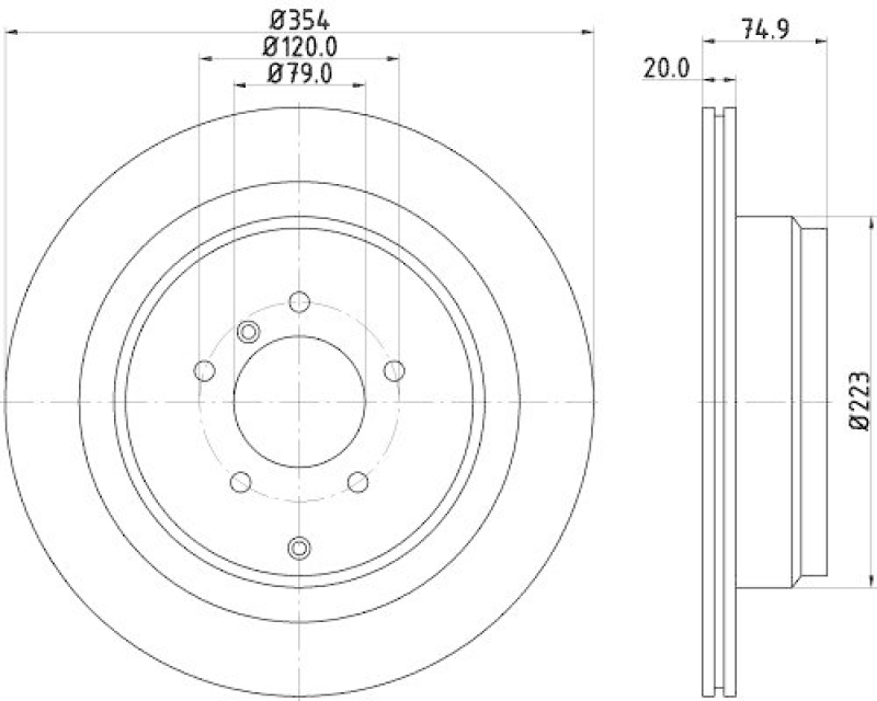 HELLA 8DD 355 115-291 Bremsscheibe f&uuml;r LANDROVER