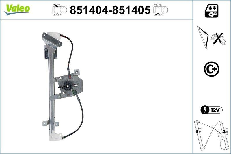 VALEO 851404 Fensterheber (o. Motor) hinten links Opel Omega