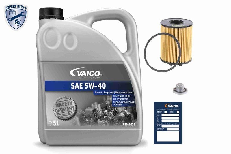 VAICO V60-3016 Teilesatz, Inspektion Sae 5W-40 + Filter + &Ouml;lablassschraube F&uuml; f&uuml;r OPEL
