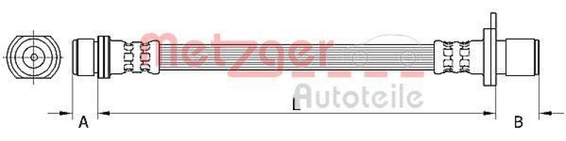 METZGER 4111501 Bremsschlauch f&uuml;r TOYOTA HA links