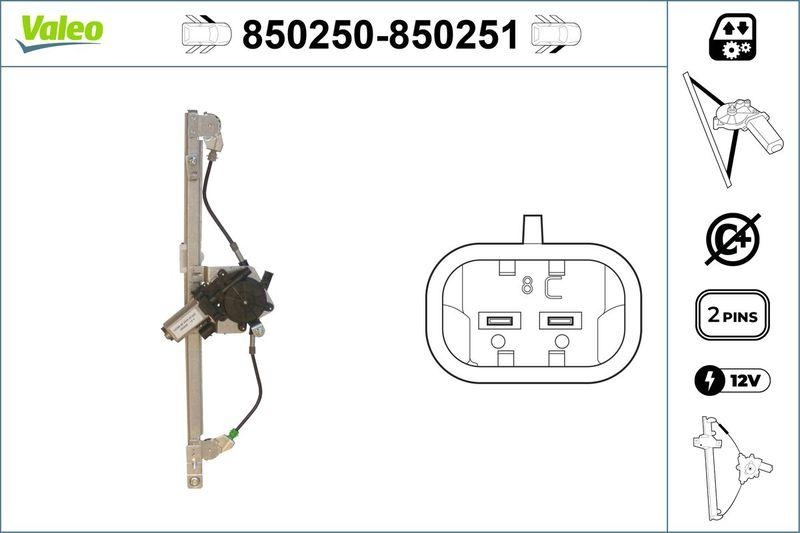 VALEO 850250 Fensterheber vorne links MERCEDES A Classe