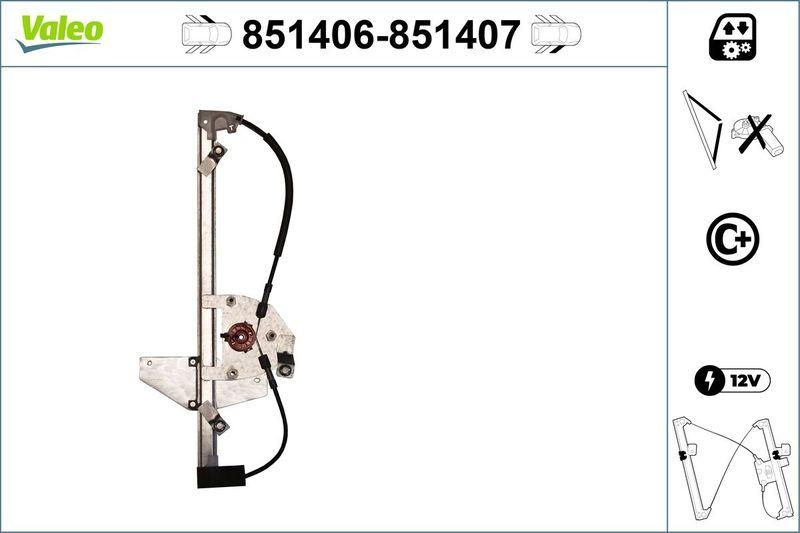 VALEO 851406 Fensterheber (o. Motor) vorne links Peugot 08