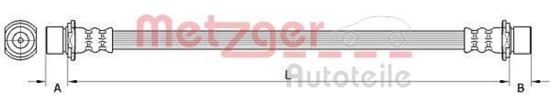 METZGER 4111503 Bremsschlauch f&uuml;r TOYOTA HA rechts