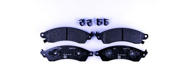 HELLA 8DB 355 021-031 Bremsbelagsatz, Scheibenbremsbelag f&uuml;r CHEVROLET/...