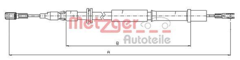 METZGER 10.9832 Seilzug, Feststellbremse f&uuml;r MB hinten links/rechts