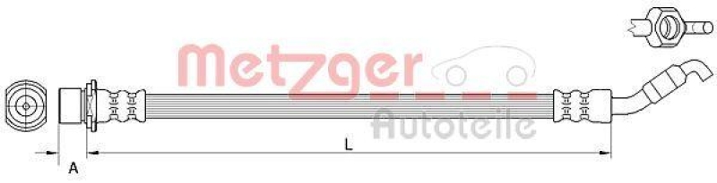 METZGER 4111511 Bremsschlauch f&uuml;r TOYOTA HA links/rechts