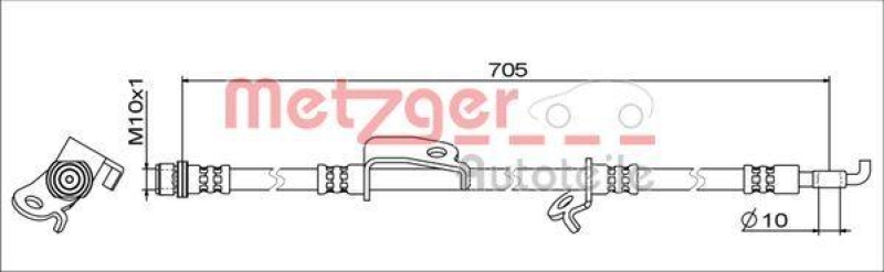 METZGER 4111519 Bremsschlauch f&uuml;r LEXUS/TOYOTA VA links