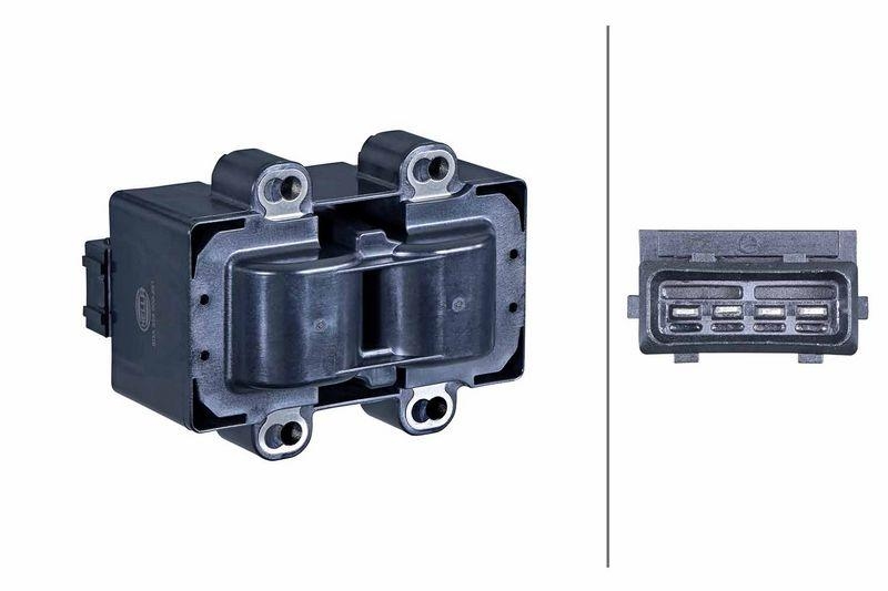 HELLA 5DA 358 000-251 Zündspule, 4 polig für RENAULT