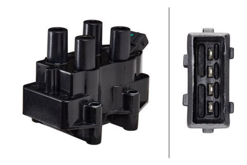 HELLA 5DA 358 000-291 Zündspule, 4 polig für OPEL