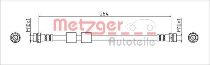 METZGER 4111544 Bremsschlauch f&uuml;r FORD HA links/rechts