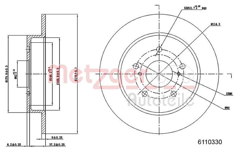 METZGER 6110330 Bremsscheibe Lack/Ks f&uuml;r SUZUKI HA