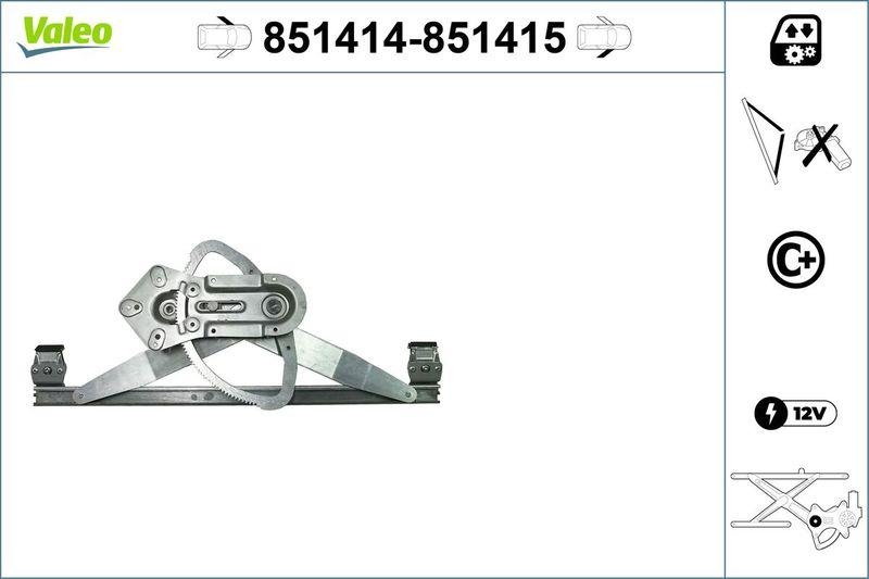VALEO 851414 Fensterheber (o. Motor) vorne links Volvo C30
