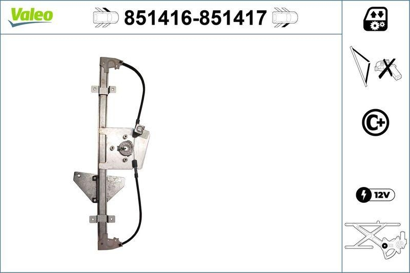 VALEO 851416 Fensterheber NISSAN X-Trail (13>) v l