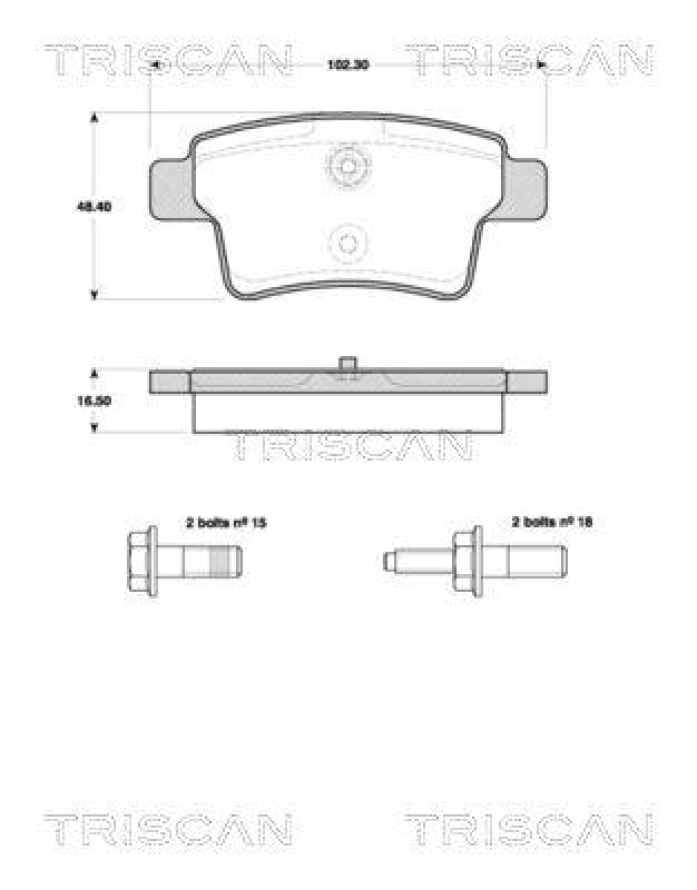 TRISCAN 8110 38007 Bremsbelag Hinten f&uuml;r Citroen C4 Picasso