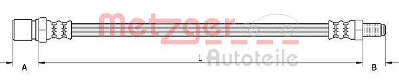 METZGER 4111548 Bremsschlauch f&uuml;r OPEL VA links/rechts