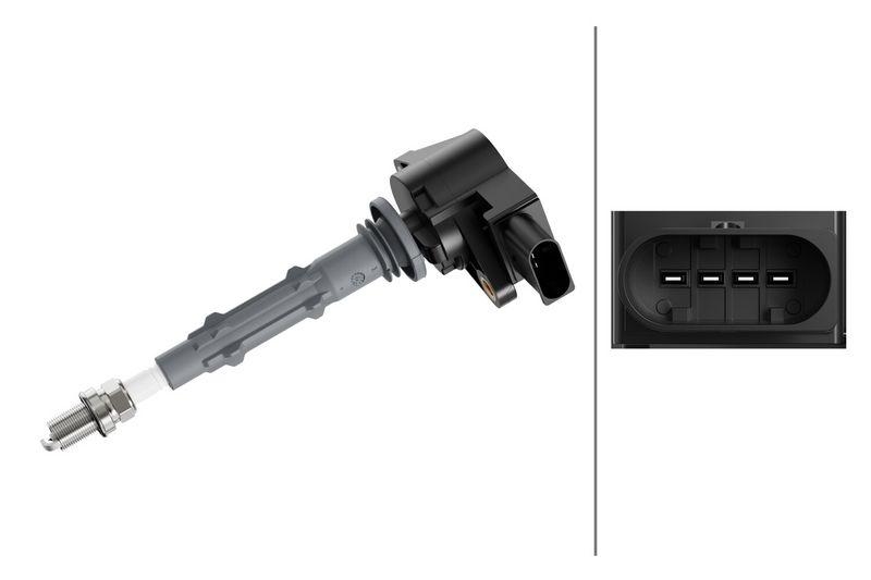 HELLA 5DA 358 000-671 Z&uuml;ndspule, 4 polig f&uuml;r MB