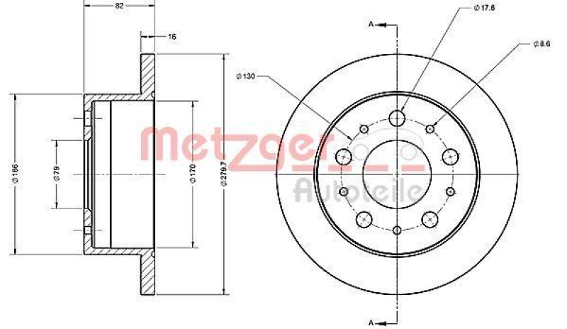METZGER 6110338 Bremsscheibe Lack/Ks/Ms f&uuml;r FIAT HA