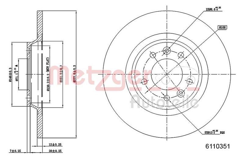 METZGER 6110351 Bremsscheibe Lack/Ks/Ms f&uuml;r PEUGEOT HA