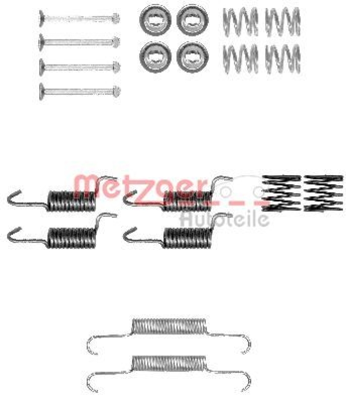 METZGER 105-0010 Zubehörsatz, Feststellbremsbacken für CITROEN/MITSUBISHI/PEUGEOT/SUBARU