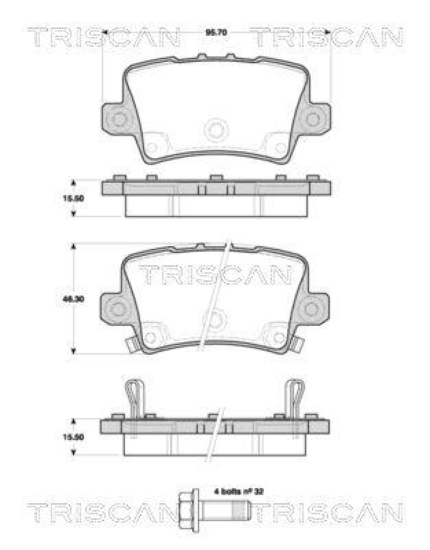 TRISCAN 8110 40012 Bremsbelag Hinten für Honda Civic